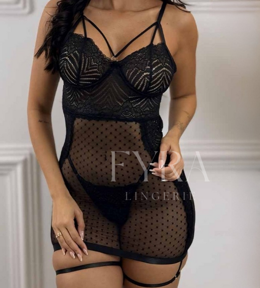 Camisa de Noite Isabella - Black