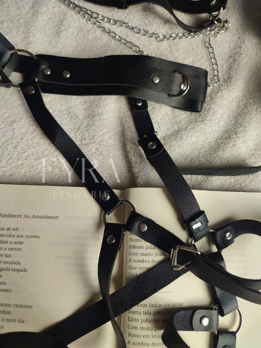 arnês algemas cabedal bdsm